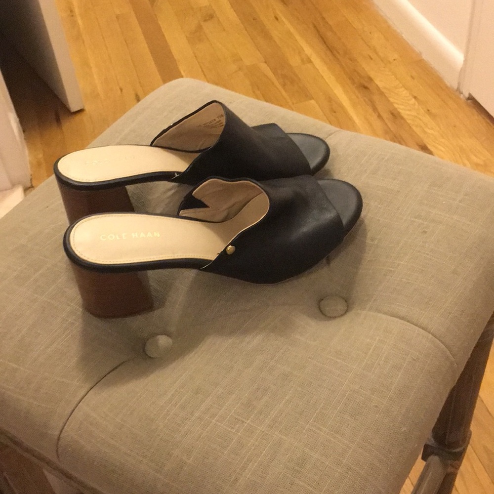 Cole Haan Black leather mule